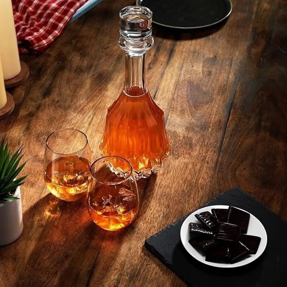 RCR Adagio Luxion Crystal Decanter – 1000 ml Whisky & Wine Decanter (NEW)